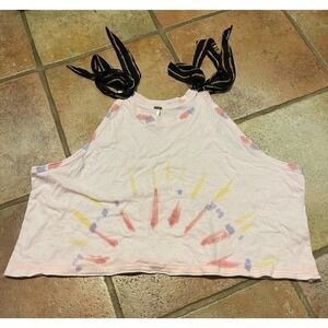 Free people tie shoulder crop top
